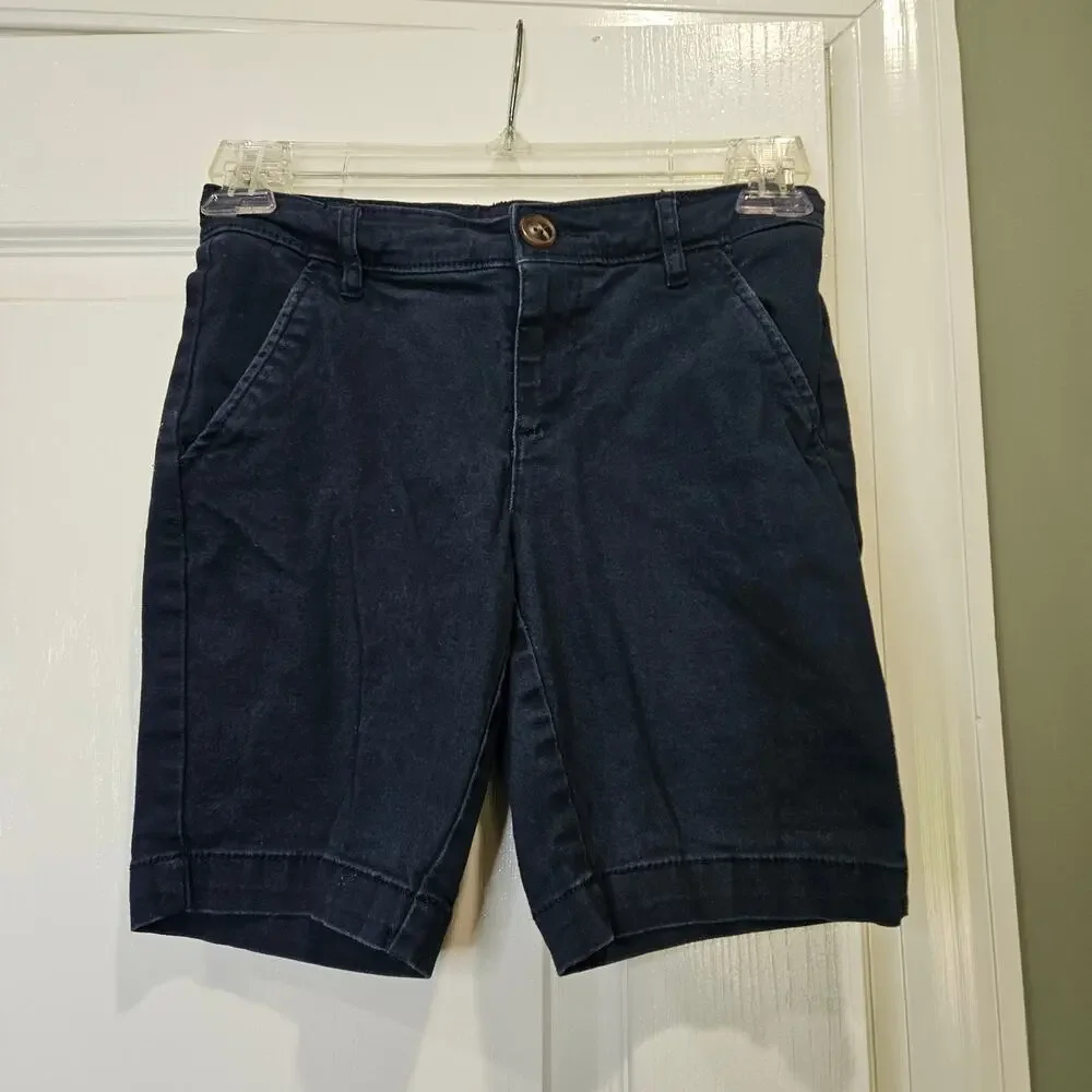 2 Pack Old Navy Girl's‎ Size 10 Navy Twill Bermuda School Uniform Shorts